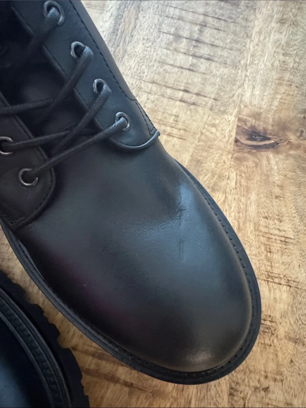 BOSS EXTRALIGHT Men's Black Leather Lace-Up Combat Boot NEW 45 EU / US 12